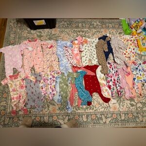 Baby girl zip sleepers